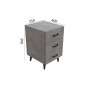 Тумба Віва 3 на конусних ніжках Ferrum-decor 56,5x35x40 Чорний метал ДСП Бетон 16 мм (FRD-106817)