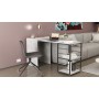 Стол-тумба трансформер Смарт 2/2 Ferrum-decor 750x1450x600 Черный металл ДСП Бетон 16 мм (FRD-105108)