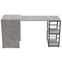 Стол-тумба трансформер Смарт 2/2 Ferrum-decor 750x1450x600 Черный металл ДСП Бетон 16 мм (FRD-105108)
