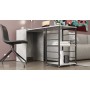 Стол-тумба трансформер Смарт 2/2 Ferrum-decor 750x1450x600 Черный металл ДСП Бетон 16 мм (FRD-105108)