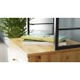 Стол-тумба трансформер Смарт 4/1 с этажеркой Ferrum-decor 1430x1450x500 Черный металл ДСП Дуб Артизан 16 мм (FRD-105128)