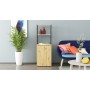 Стол-тумба трансформер Смарт 4/1 с этажеркой Ferrum-decor 1430x1450x500 Черный металл ДСП Дуб Артизан 16 мм (FRD-105128)
