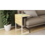 Стіл журнальний приставний Террі Комбо Ferrum-decor 345x662x440 Білий метал ДСП Дуб Артизан 16 мм (FRD-105148)