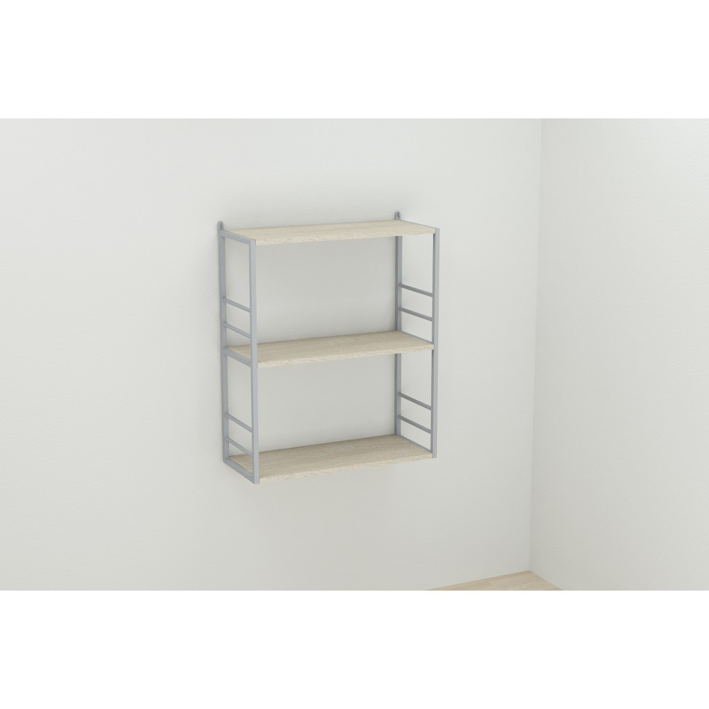 Книжкова полиця універсальна Ferrum-decor Стім 2 74x63x26 сірий ДСП Дуб Сонома 16мм (FRD-104118)