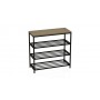 Полка для обуви Слайм 3 Ferrum-decor 635x630x260 Черный металл ДСП Дуб Сонома 16 мм (FRD-105158)