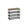 Полка для обуви Слайм 3 Ferrum-decor 635x630x260 Черный металл ДСП Дуб Сонома 16 мм (FRD-105158)