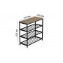 Полка для обуви Слайм 3 Ferrum-decor 635x630x260 Черный металл ДСП Дуб Сонома 16 мм (FRD-105158)