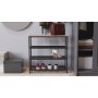 Полка для обуви Слайм 3 Ferrum-decor 635x630x260 Черный металл ДСП Дуб Сонома 16 мм (FRD-105158)