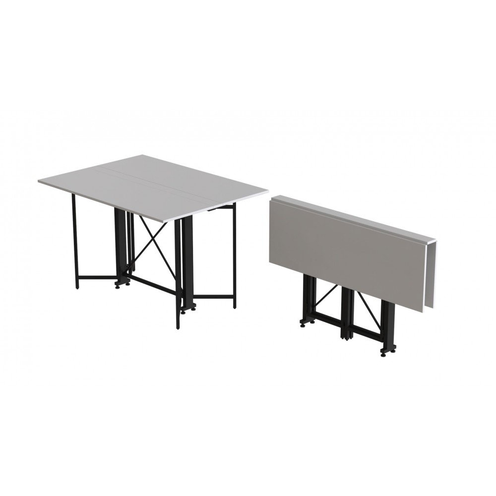 Стол-книжка трансформер Спайдер Ferrum-decor 750x1150x880 Черный металл ДСП Белое 16 мм (FRD-105088)