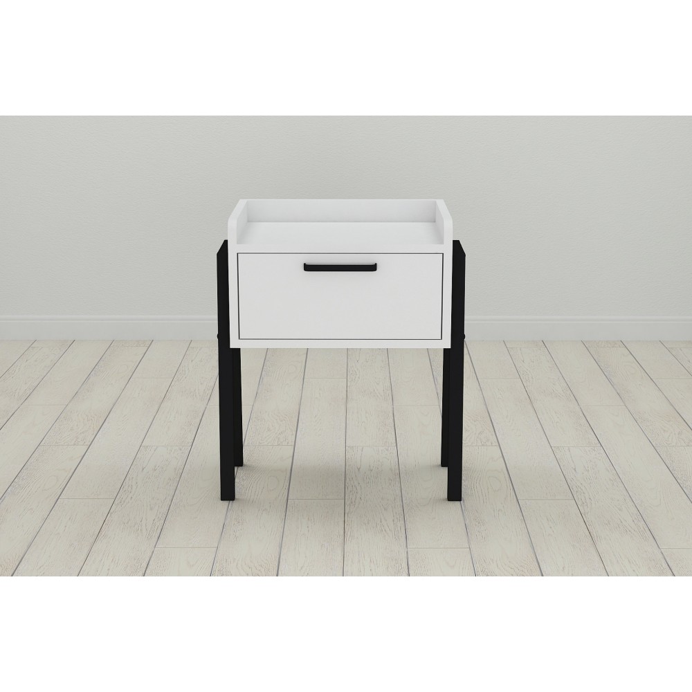Тумба модульна Ferrum-decor Бетті 540x450x320 метал Чорний ДСП Біле 16 мм (FRD-102989)