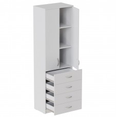 Шафа Анжело Ferrum-decor на 3 полиць з 2 дверима та 4 ящики 1900x600x380 ДСП Біле 16 мм (FRD-104989)