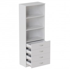 Шафа Анжело Ferrum-decor на 3 полиці з 4 ящики 1900x700x380 ДСП Біле 16 мм (FRD-105019)
