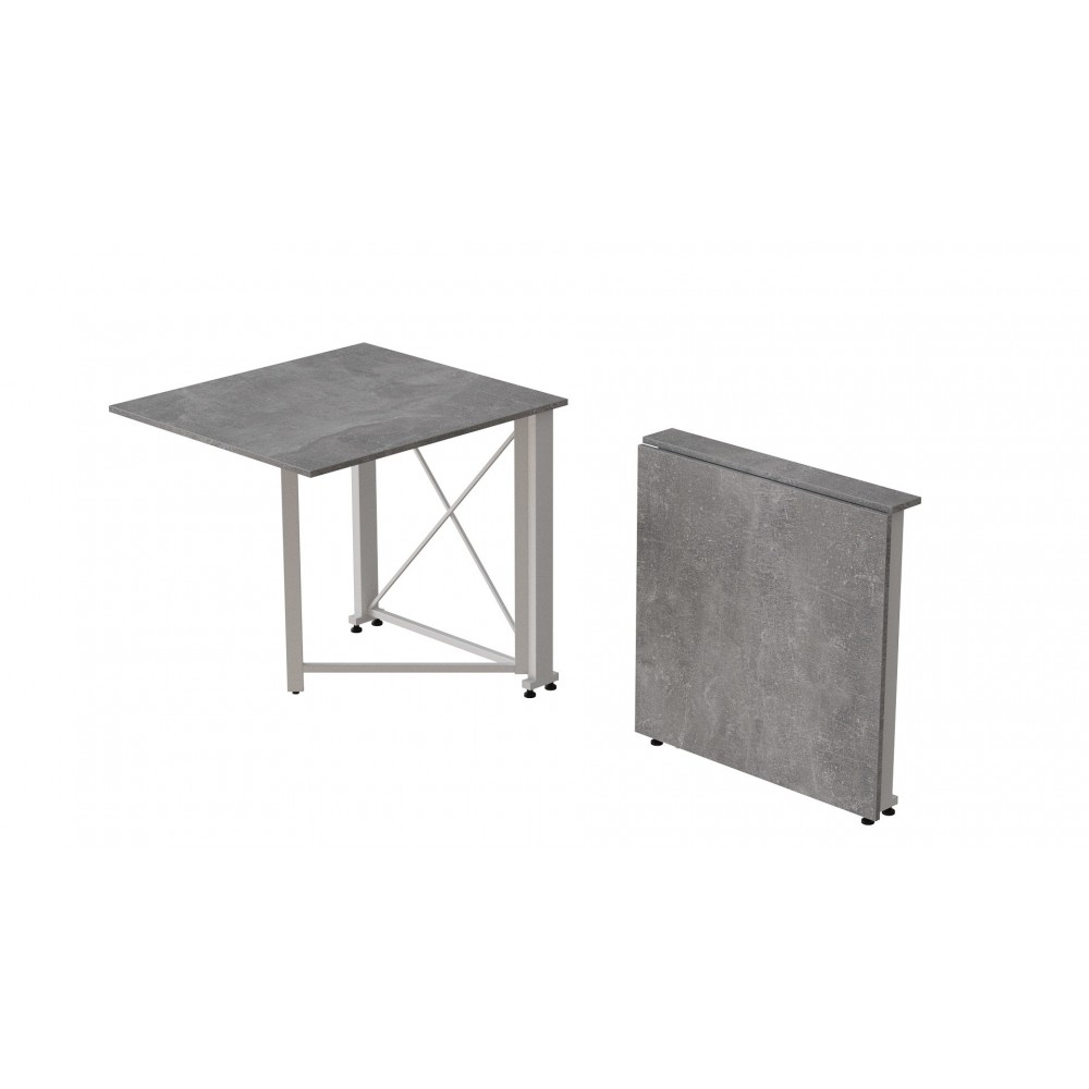 Стол-книжка трансформер Орион 1 Ferrum-decor 750x810x730 Белый металл ДСП Бетон 16 мм (FRD-104610)
