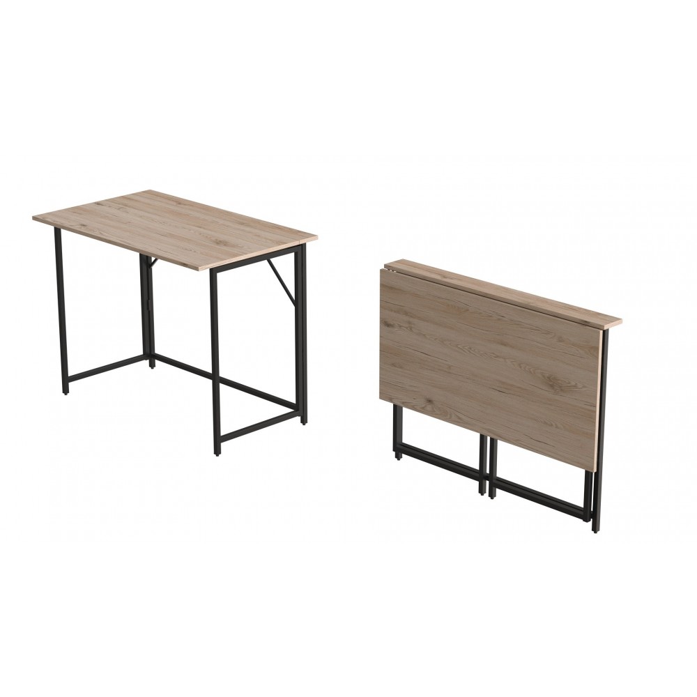 Стол раскладной Морис Ferrum-decor 750x1000x600 Черный металл ДСП Дуб Сан-Марино 16 мм (FRD-104670)