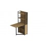 Стол книжка с этажеркой Практик 2 Ferrum-decor 1555x640x990 Черный металл ДСП Дуб Артизан 16 мм (FRD-104630)