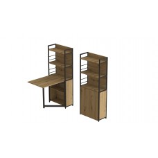 Стіл книжка з етажеркою Практик 2 Ferrum-decor 1555x640x990 Чорний метал ДСП Дуб Артизан 16 мм (FRD-104630)