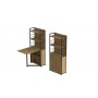 Стол книжка с этажеркой Практик 2 Ferrum-decor 1555x640x990 Черный металл ДСП Дуб Артизан 16 мм (FRD-104630)