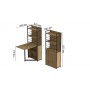 Стол книжка с этажеркой Практик 2 Ferrum-decor 1555x640x990 Черный металл ДСП Дуб Артизан 16 мм (FRD-104630)