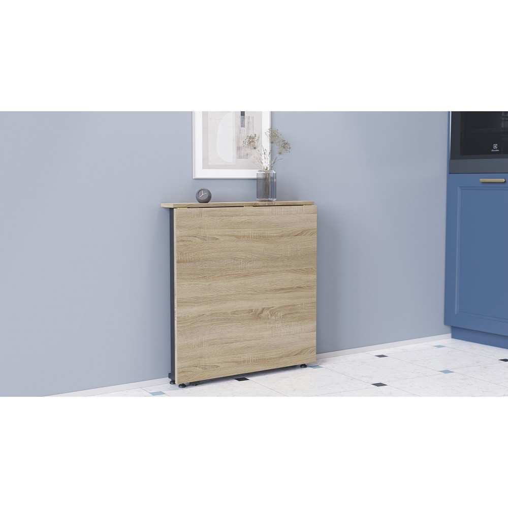 Стіл-книга трансформер Оріон 1 Ferrum-decor 750x810x730 Чорний метал ДСП Дуб Сонома 16 мм (FRD-104600)