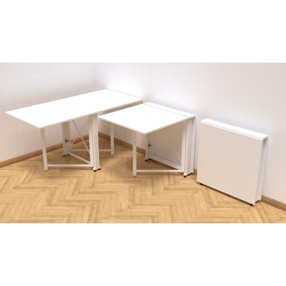 Стол-книга трансформер Орион 2 Ferrum-decor 750x1520x730 Белый металл ДСП Белое 16 мм (FRD-104590)