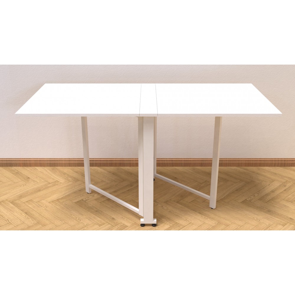 Стол-книга трансформер Орион 2 Ferrum-decor 750x1520x730 Белый металл ДСП Белое 16 мм (FRD-104590)