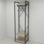 Шафа Гардероб Уні секція 1 серії Конект Ferrum-decor 220x60x50см Чорний метал ДСП Дуб Сонома 32 мм (FRD-104501)
