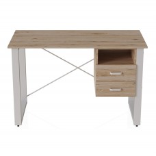 Письмовий стіл із ящиками Ferrum-decor Оскар 750x1400x600 метал Білий ДСП Дуб Сан-Марино 16 мм (FRD-103242)