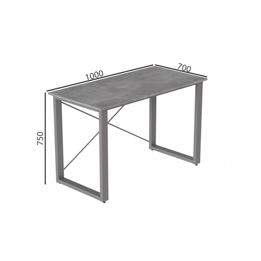Письменный стол Ferrum-decor Драйв 750x1000x700 Серый металл ДСП Бетон 32 мм (FRD-103372)