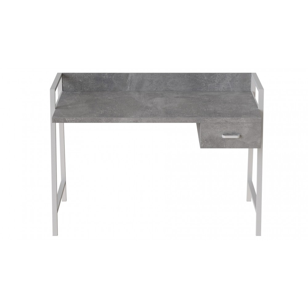 Письменный стол Ferrum-decor Комфорт 750x1000x600 Белый металл ДСП Бетон 32 мм (FRD-103442)