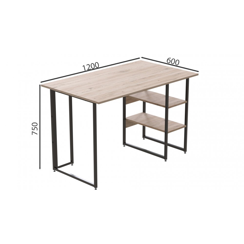 Компьютерный стол Ferrum-decor Кевин 75x120x60 черный ДСП Дуб Сан-Марино 16мм (FRD-103802)