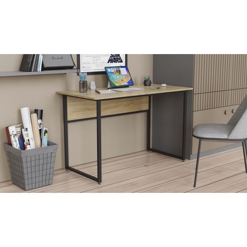 Письменный стол Ferrum-decor Коди 75x120x60 черный ДСП Дуб Сонома 16мм (FRD-103742)