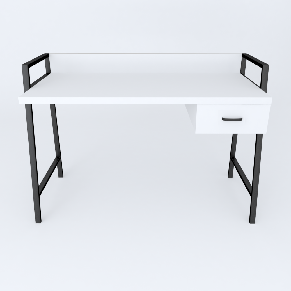 Письменный стол Ferrum-decor Комфорт 750x1000x600 Черный металл ДСП Белое 32 мм (FRD-103422)
