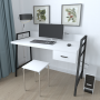 Письменный стол Ferrum-decor Комфорт 750x1000x600 Черный металл ДСП Белое 32 мм (FRD-103422)