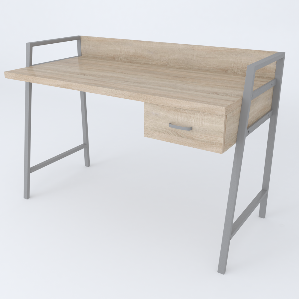 Письменный стол Ferrum-decor Комфорт 750x1000x600 Серый металл ДСП Дуб Сонома 32 мм (FRD-103432)
