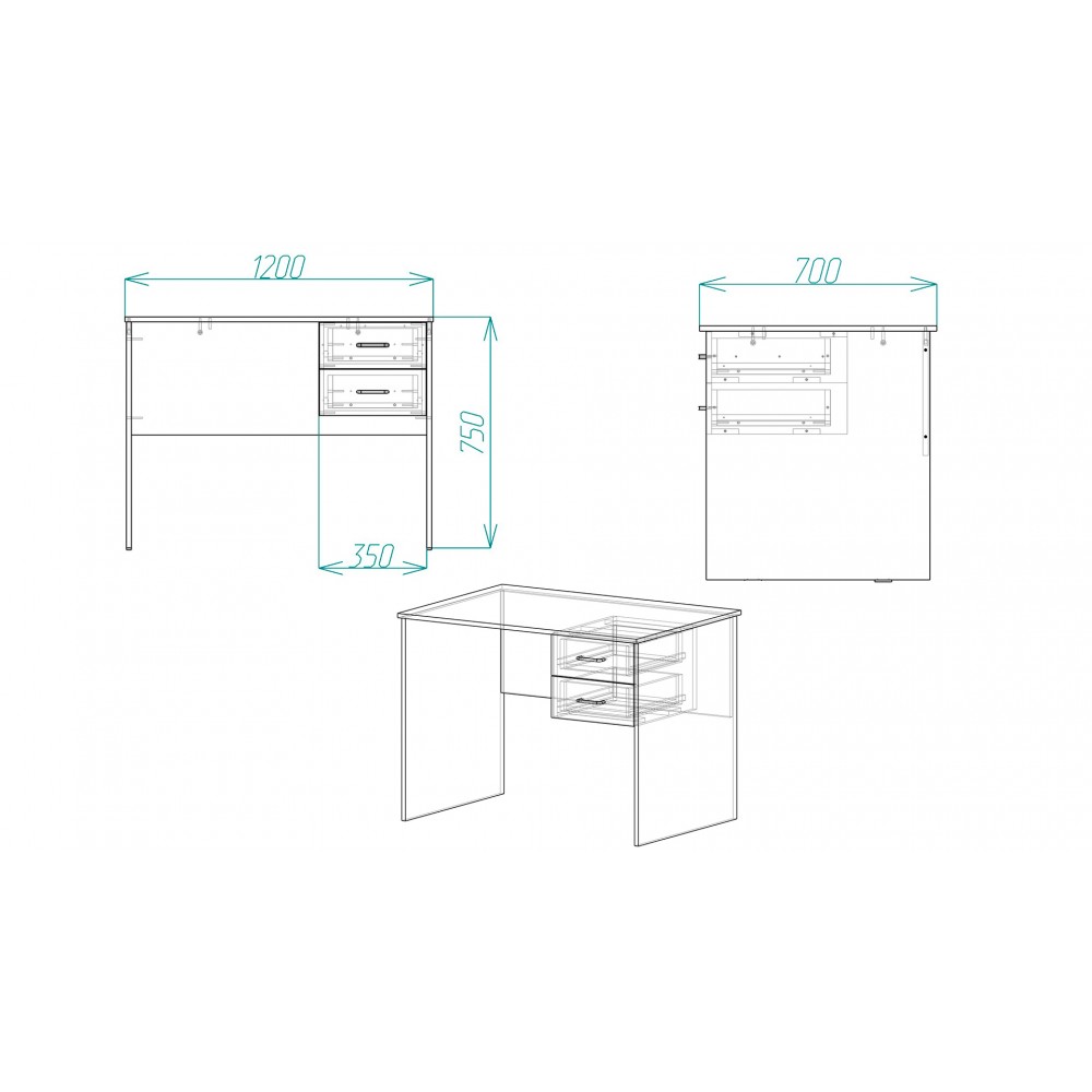 Стол компьютерный Винсент Ferrum-decor 750x1200x700 ДСП Белое 16 мм (FRD-104812)