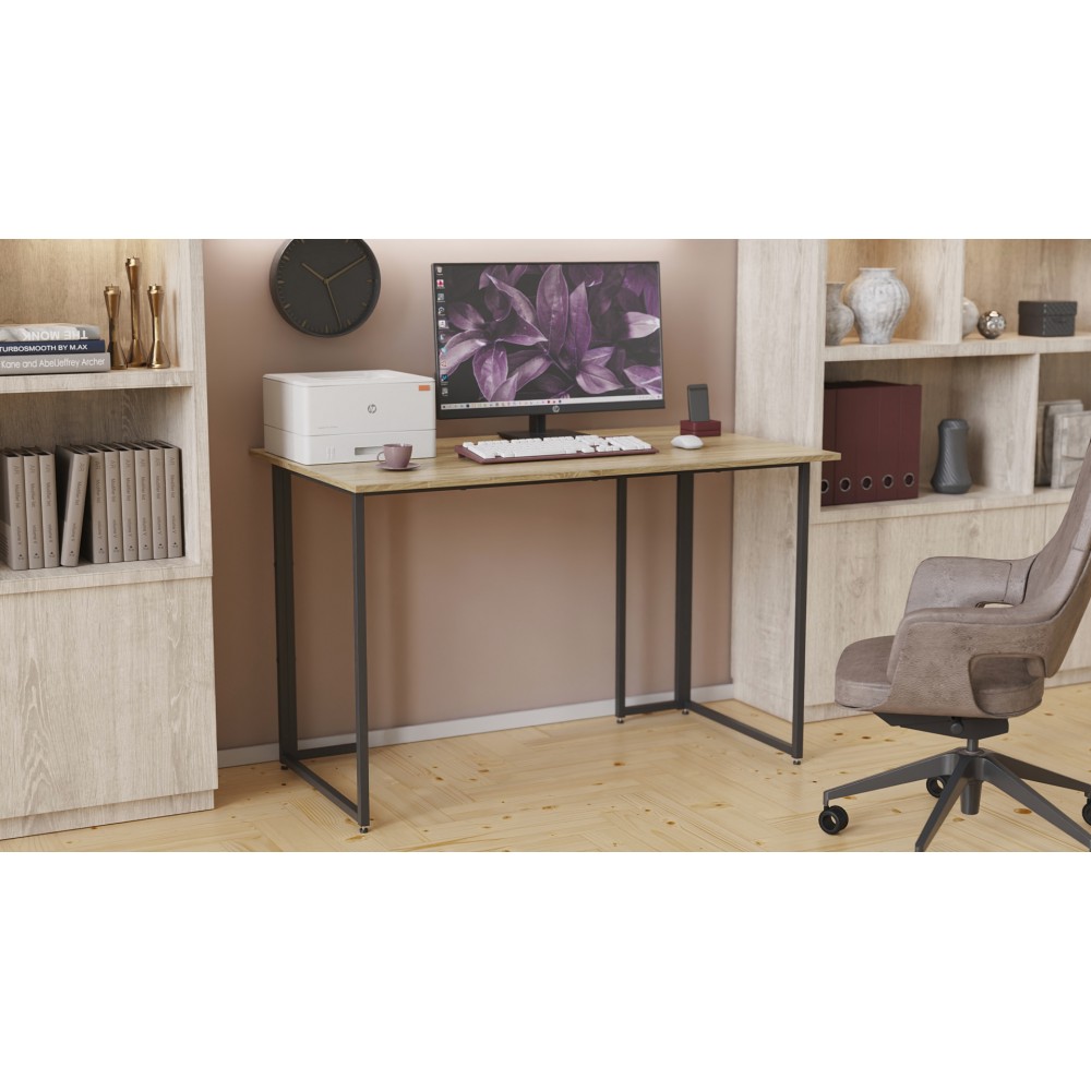 Письменный стол Ferrum-decor Ханна 75x140x70 черный ДСП Дуб Сонома 16мм (FRD-103522)