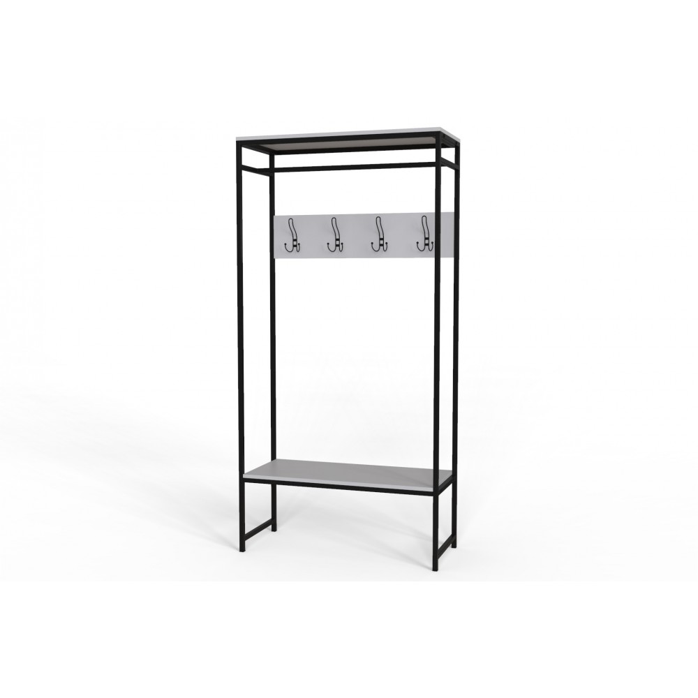 Вешалка напольная модульная Ferrum-decor Трелис 14 180x90x38 черный ДСП Белое 16мм (FRD-104343)