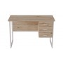 Компьютерный стол Ferrum-decor Гарри 75x140x60 белый ДСП Дуб Сан-Марино 16мм (FRD-104063)