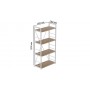 Этажерка 4/60 Ferrum-decor Серии Конект 120x60x28 белый ДСП Дуб Сан-Марино 16мм (FRD-104243)