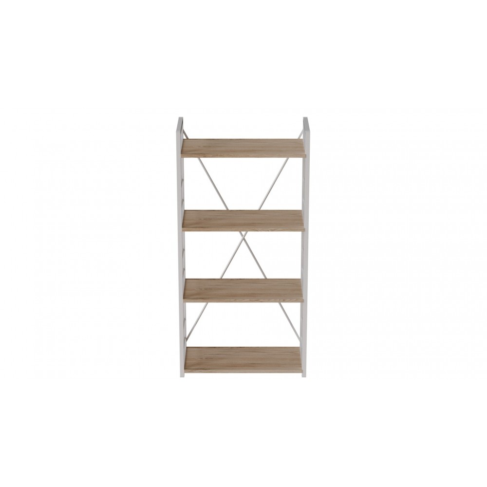 Этажерка 4/60 Ferrum-decor Серии Конект 120x60x28 белый ДСП Дуб Сан-Марино 16мм (FRD-104243)
