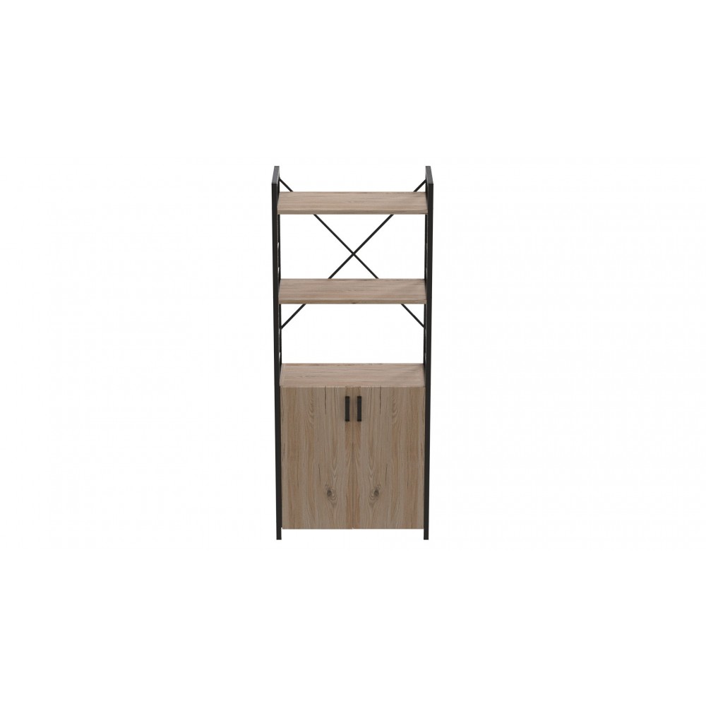 Этажерка 3/60 Ferrum-decor Серии Конект с тумбой 144x60x28 Черный ДСП Сан-Марино (FRD-104443)