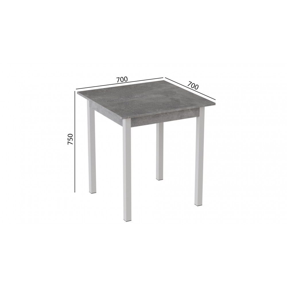 Стол кухонный Ferrum-decor Диего 75x70x70 Белый ДСП Бетон 16мм (FRD-105573)