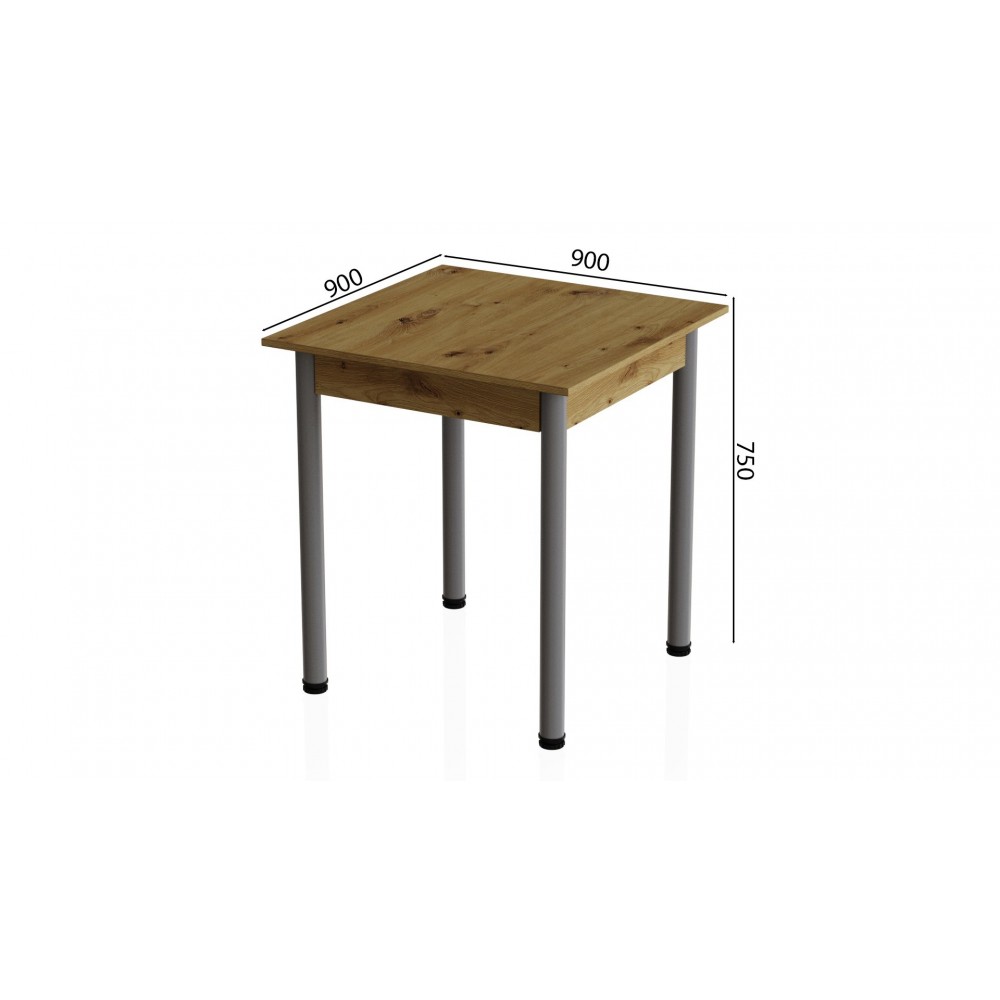 Стіл кухонний Ferrum-decor Агата 75x90x90 Сірий ДСП Дуб Артизан 16мм (FRD-105683)