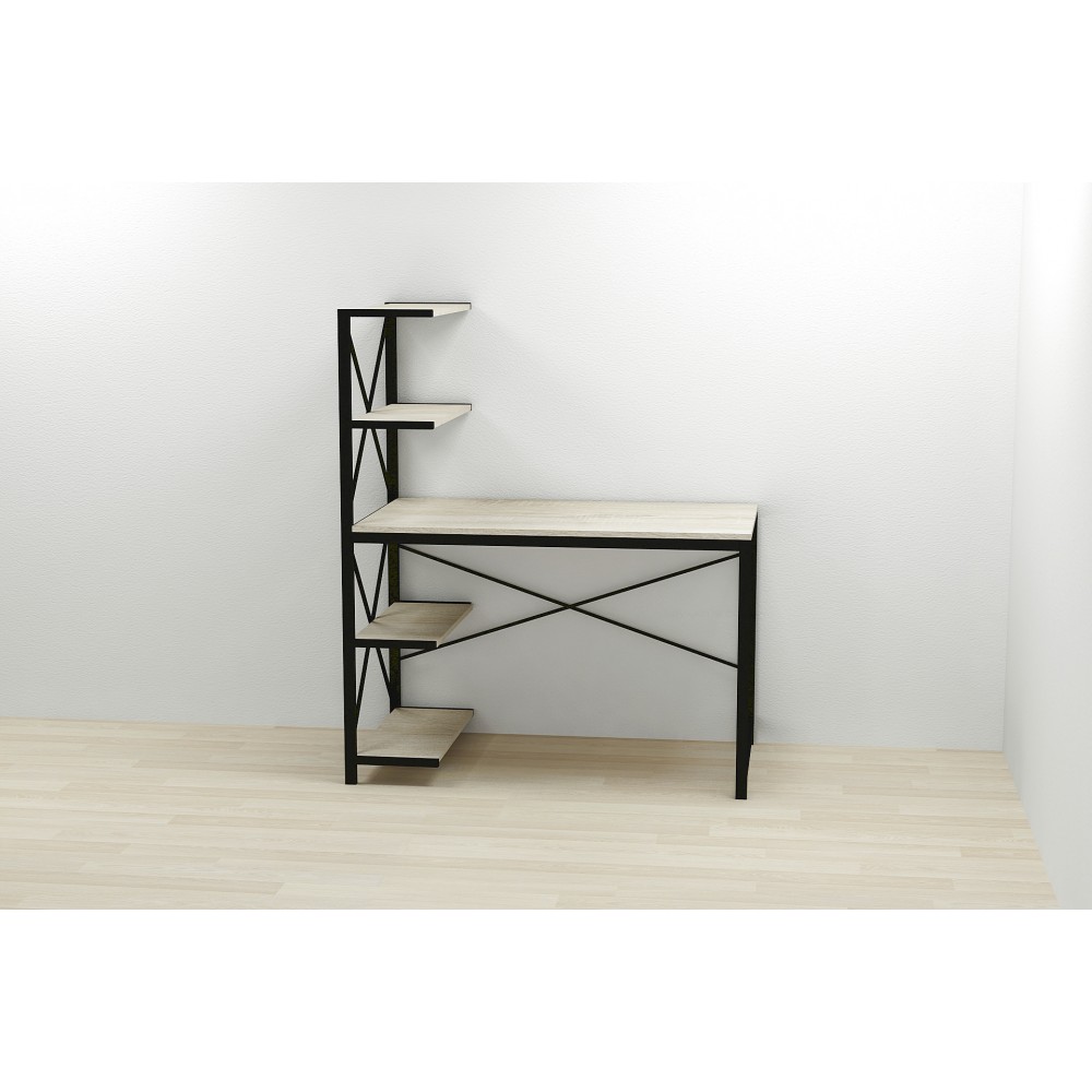 Компьютерный стол Ferrum-decor Джек 75x140x60 Черный ДСП Сонома (FRD-104403)