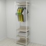 Шафа Гардероб Уні секція 3 серії Конект Ferrum-decor 220x60x50см Білий метал ДСП Дуб Сонома 32 мм (FRD-104533)