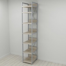 Шафа Гардероб Уні секція 4 серії Конект Ferrum-decor 220x40x50см Сірий метал ДСП Дуб Сонома 32 мм (FRD-104553)