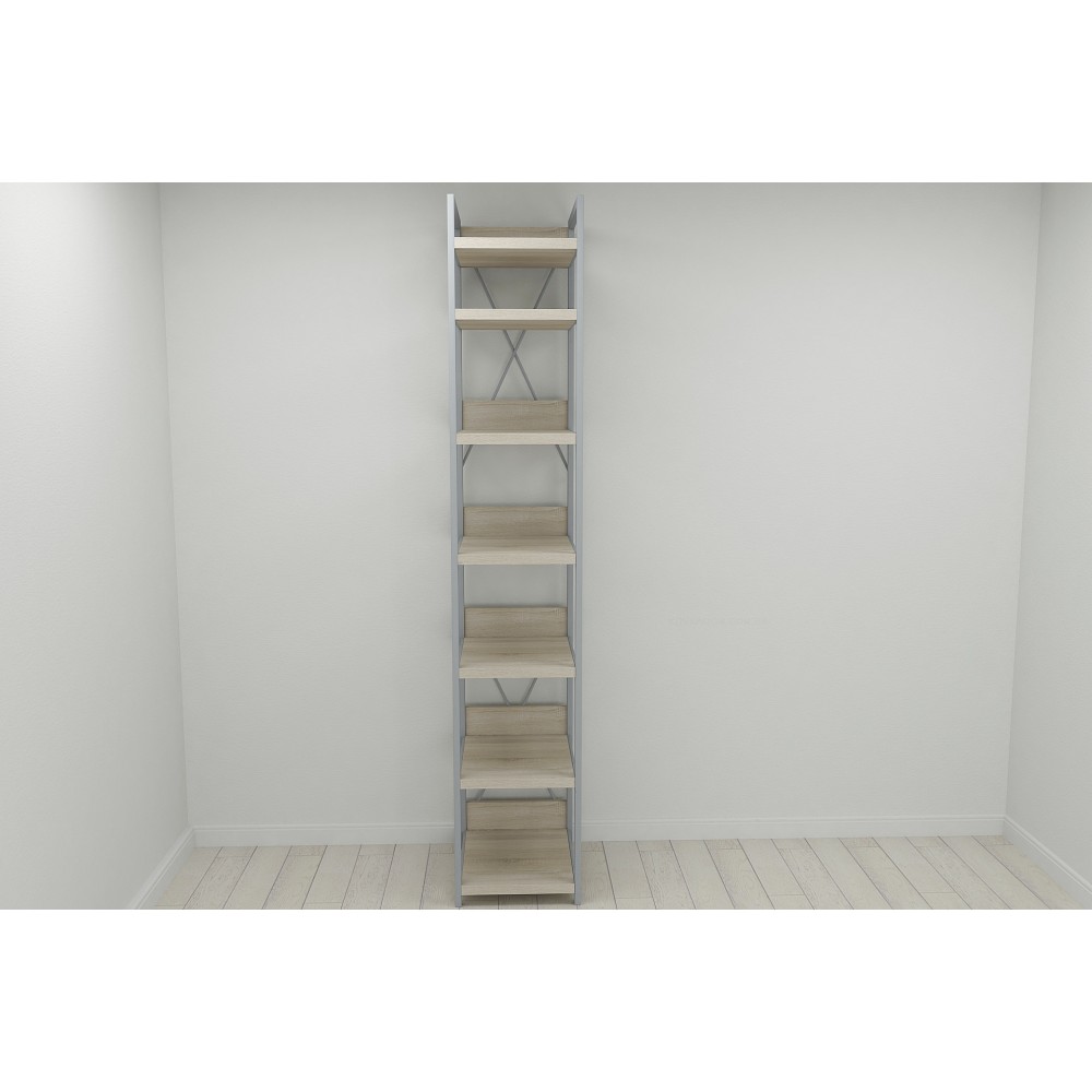 Шафа Гардероб Уні секція 4 серії Конект Ferrum-decor 220x40x50см Сірий метал ДСП Дуб Сонома 32 мм (FRD-104553)