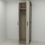 Шкаф Гардероб Уни секция 6 серии Конект Ferrum-decor 220x60x50см Черный металл ДСП Дуб Сонома 16 мм (FRD-104573)