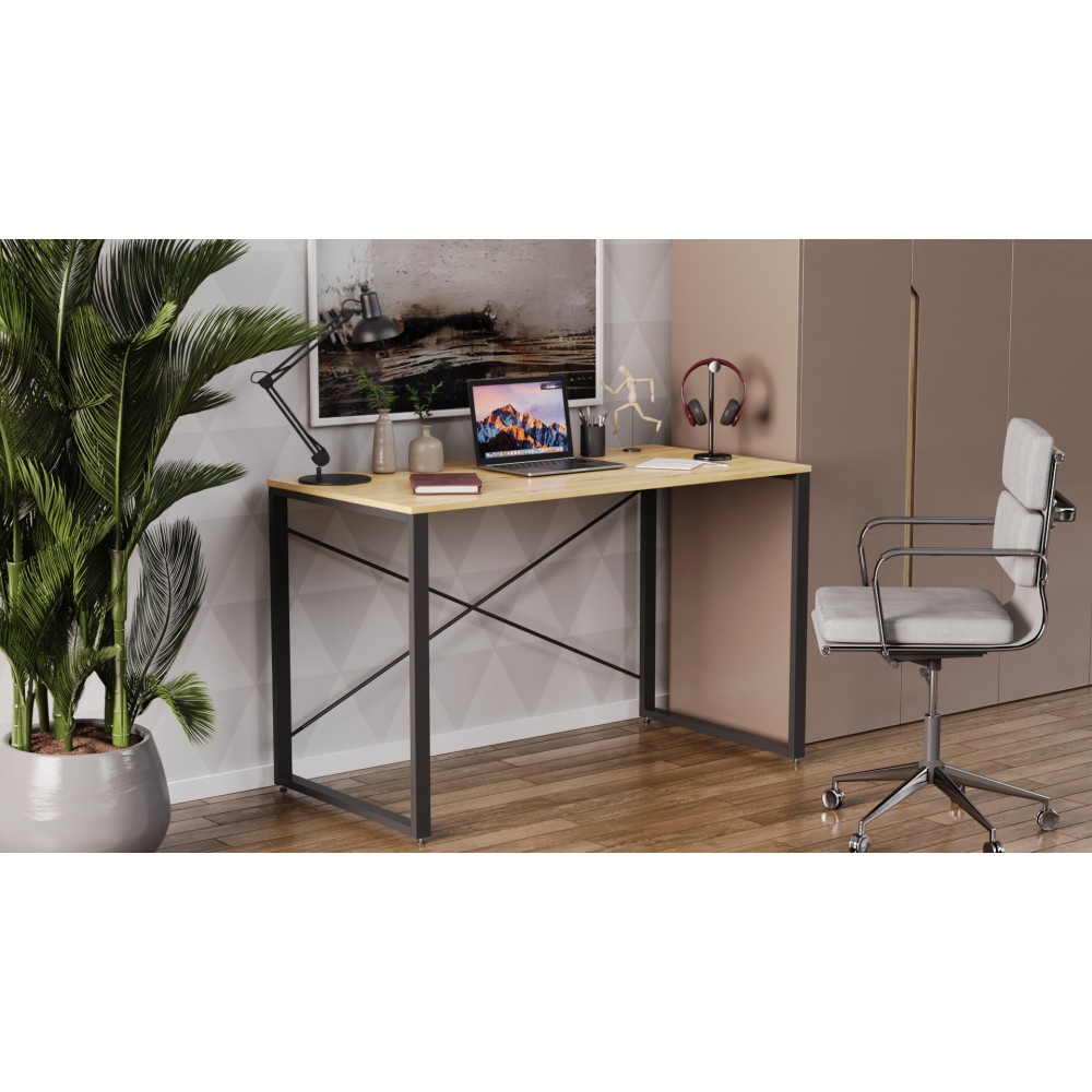 Письменный стол Ferrum-decor Серии Конект 75x120x600 черный ДСП Дуб Артизан 16мм (FRD-104203)