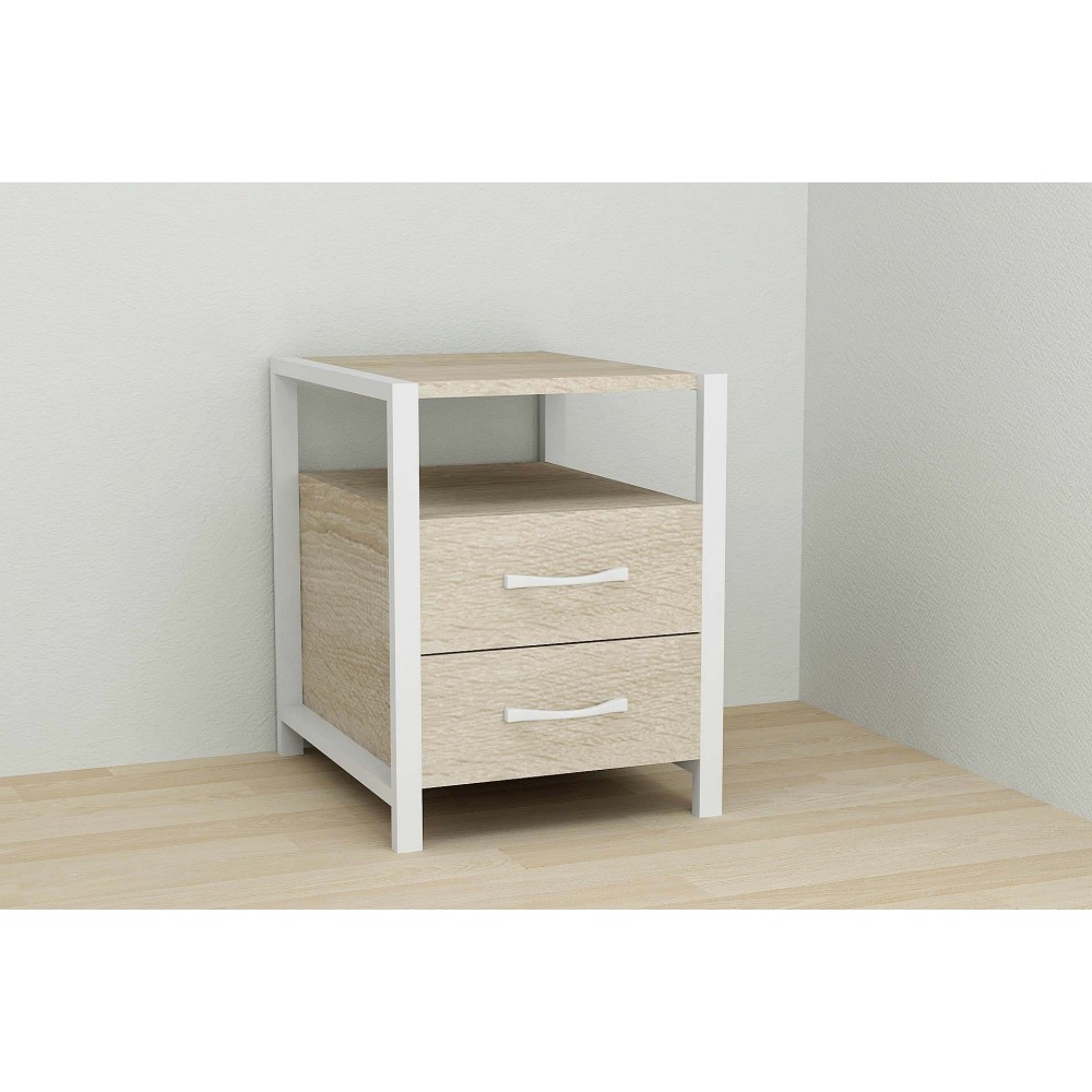 Тумба универсальная Ferrum-decor Вивьен 2/2 50x41x40 белый ДСП Дуб Сонома 16мм (FRD-104163)